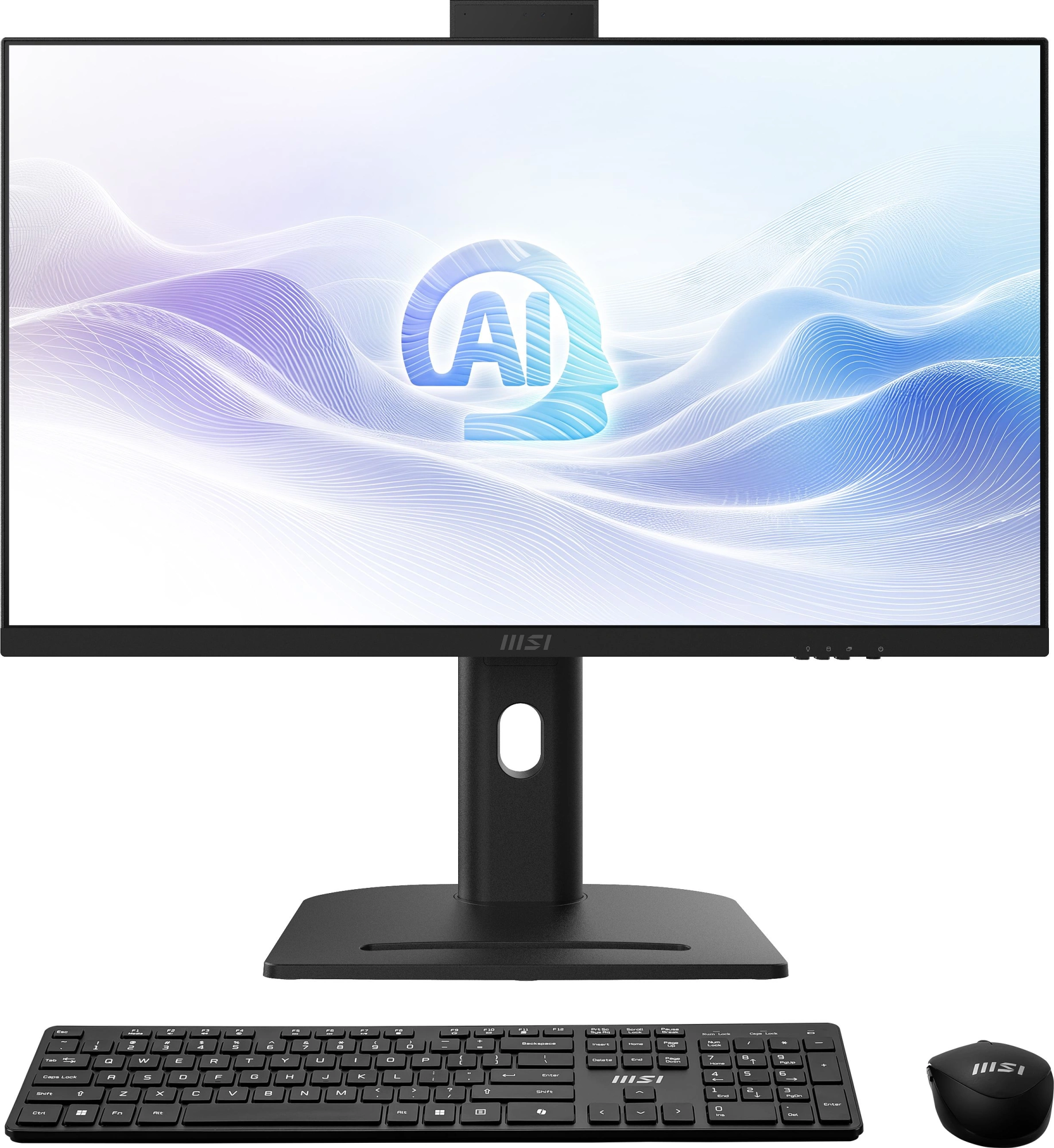 Моноблок MSI Modern AM273QP AI 1UM-086RU 27" WQHD Core Ultra 7 155H (1.4) 32Gb SSD1Tb Graphics CR Windows 11 Pro 2.5xGbitEth WiFi BT 150W клавиатура мышь Cam черный 2560x1440