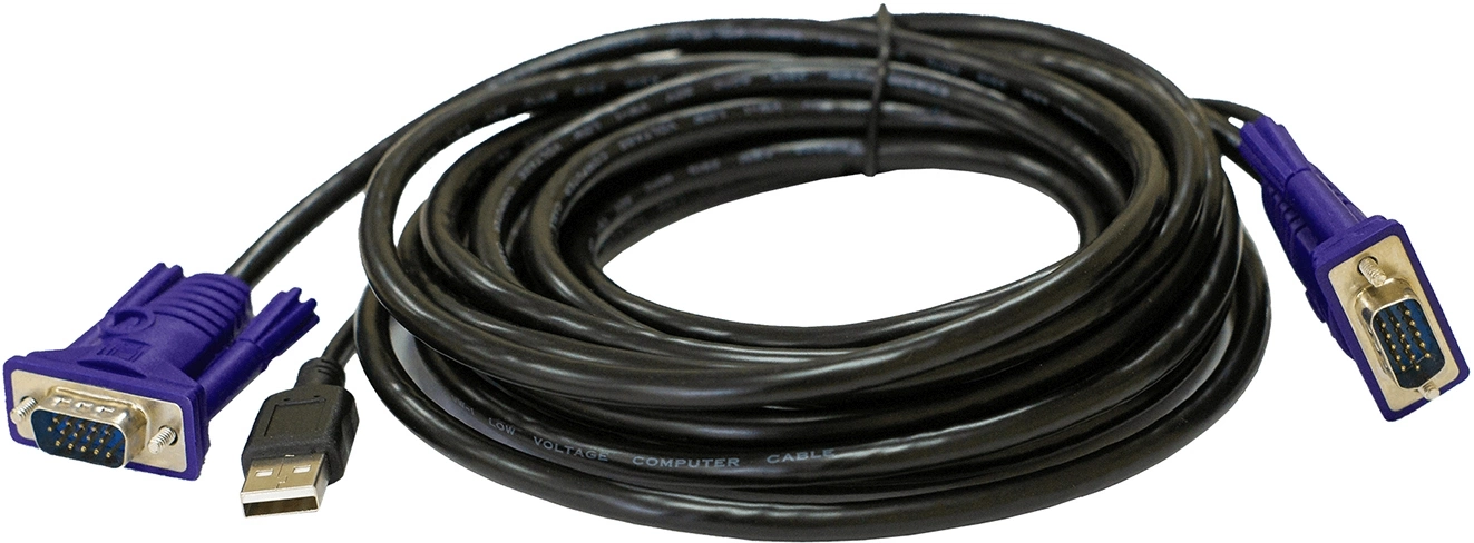 Кабель KVM Origo OKVMCU5 5м черный VGA-USB (m) (OKVMCU5/A1A)
