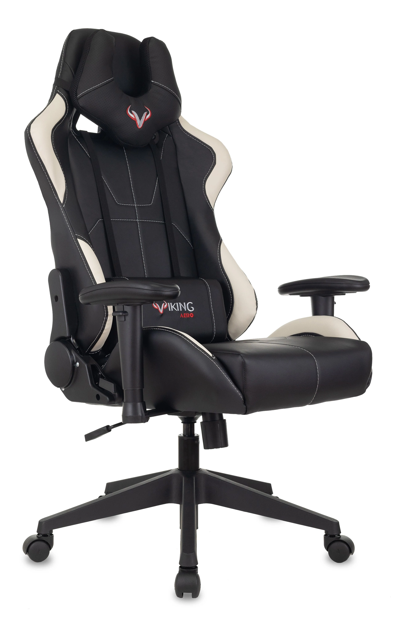 Кресло игровое Zombie VIKING 5 AERO черный/белый экокожа с подголов. крестов. пластик