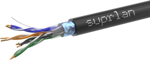 Кабель сетевой информационный Suprlan Premium 01-1039-1 кат.5E F/UTP 4 пары 24AWG нг(А)-HF UV универсальный 305м черный