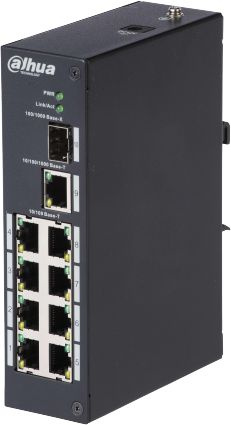Коммутатор Dahua DH-PFS3110-8T (L2) 8x100Мбит/с 1x1Гбит/с 1xКомбо(1000BASE-T/SFP) неуправляемый