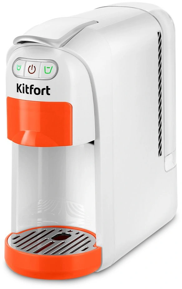 Кофемашина Kitfort КТ-7509 1400Вт белый/оранжевый