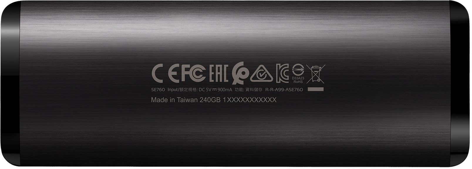 Накопитель SSD A-Data USB-C 1TB ASE760-1TU32G2-CBK SE760 черный