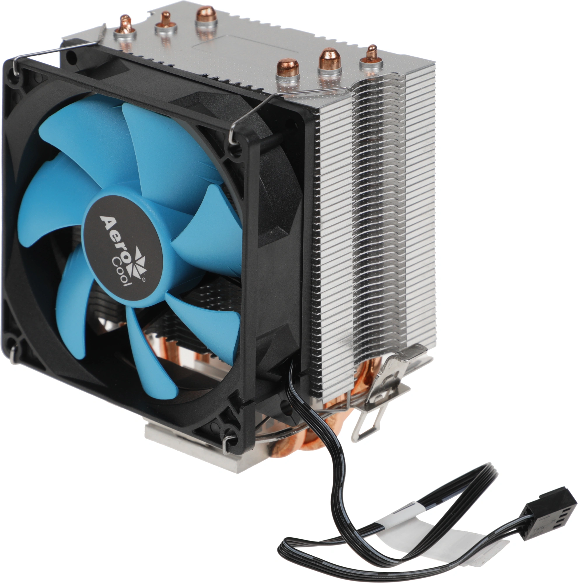 Устройство охлаждения(кулер) Aerocool Verkho 3 Soc-AM5/AM4/1200/1700/1851 серебристый/синий 4-pin 15-24dB Al+Cu 120W 530gr Ret
