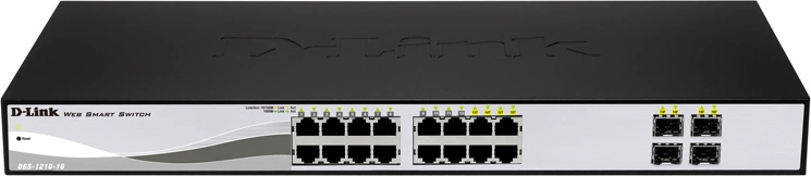 Коммутатор D-Link DGS-1210-16 DGS-1210-16/G2A (L2) 16x1Гбит/с 4xКомбо(1000BASE-T/SFP) настраиваемый