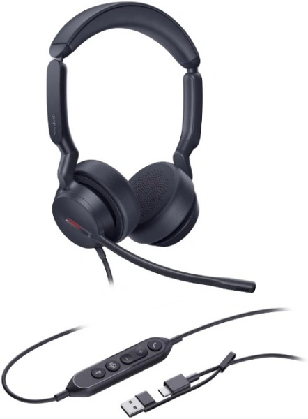 Наушники с микрофоном Yealink UH44 Dual UC USB-C/A черный 1.5м накладные USB оголовье (UH44)