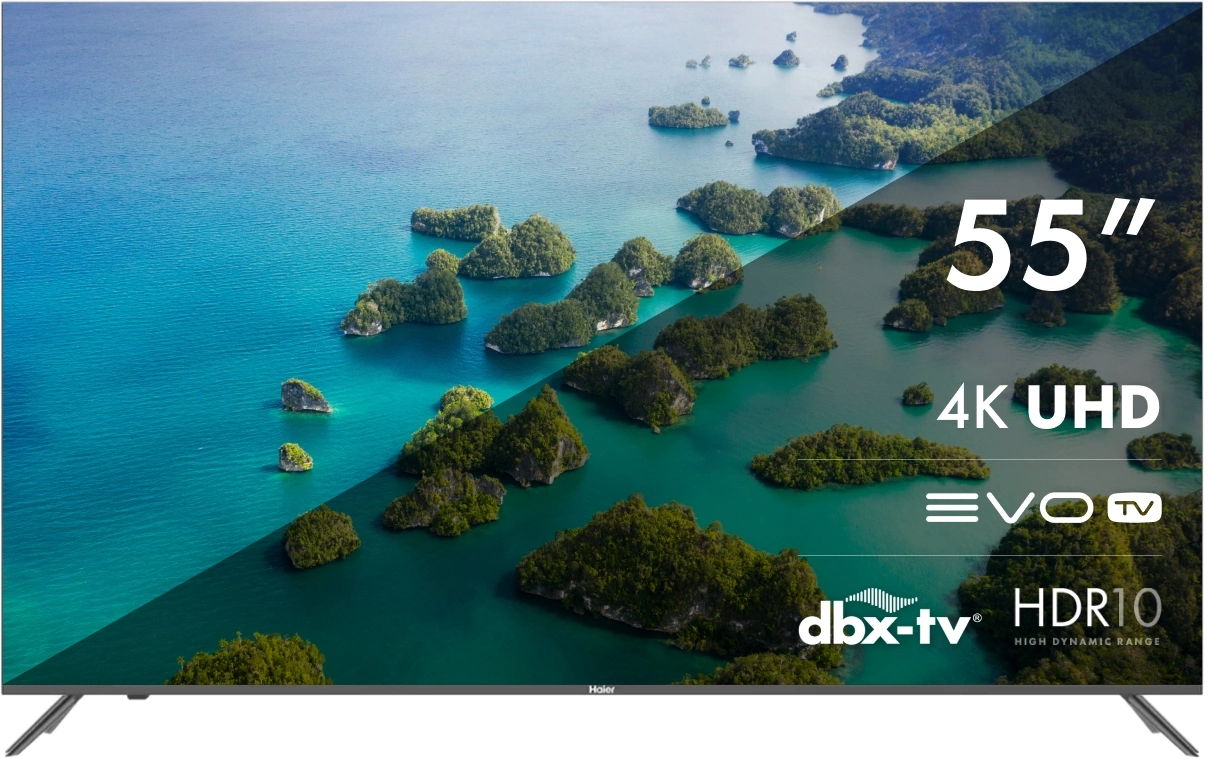 Телевизор LED Haier 55" Smart TV S2 Frameless черный 4K Ultra HD 60Hz DVB-T DVB-T2 DVB-C DVB-S2 USB WiFi Smart TV (RUS)