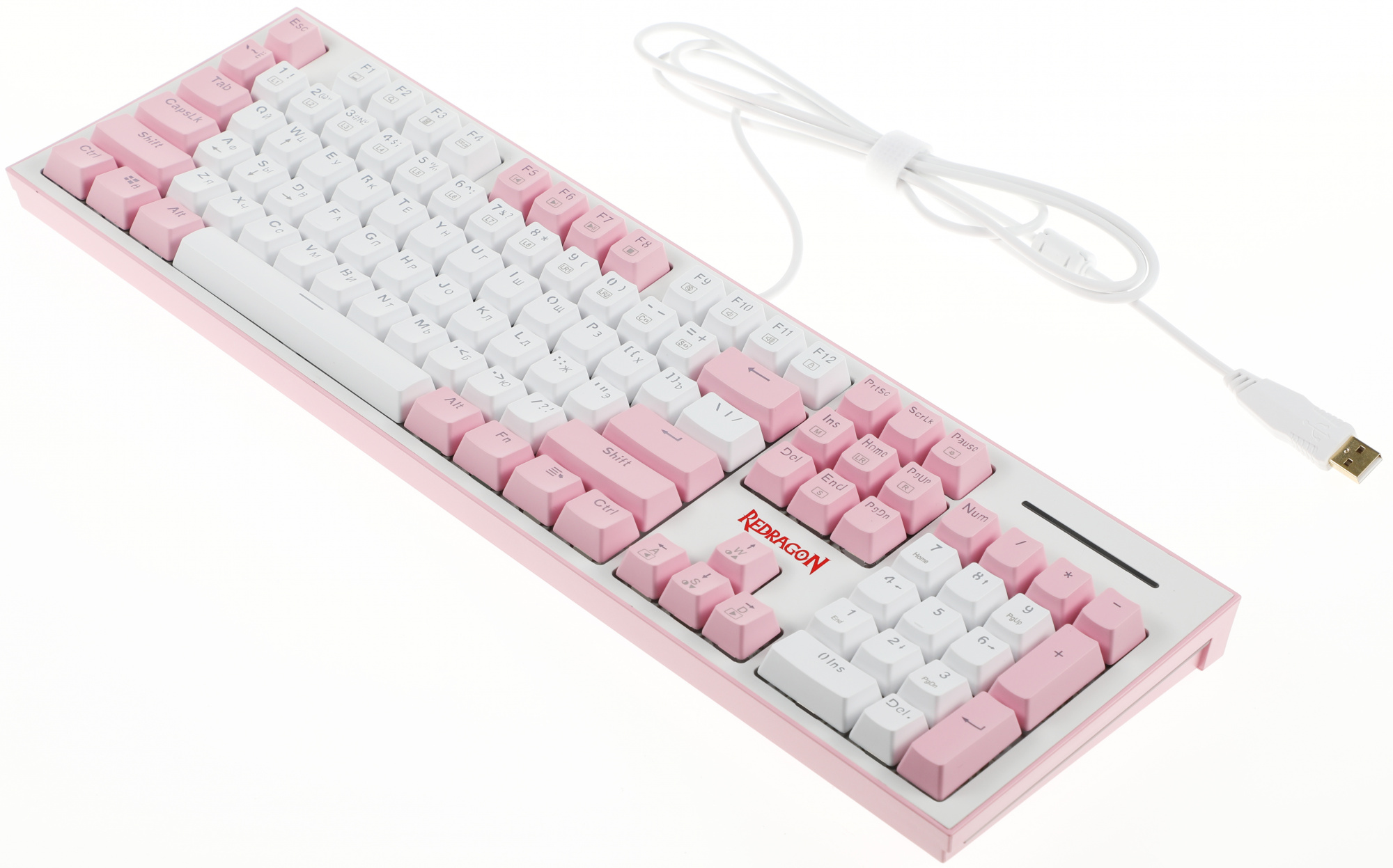Клавиатура Redragon Hades механическая розовый USB for gamer LED (70821) кабель 1.6м