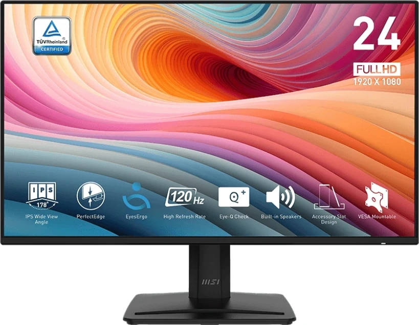 Монитор MSI 23.8" Pro MP242A E2 черный IPS LED 16:9 HDMI M/M матовая 1500:1 300cd 178гр/178гр 1920x1080 120Hz VGA DP FHD 3.1кг