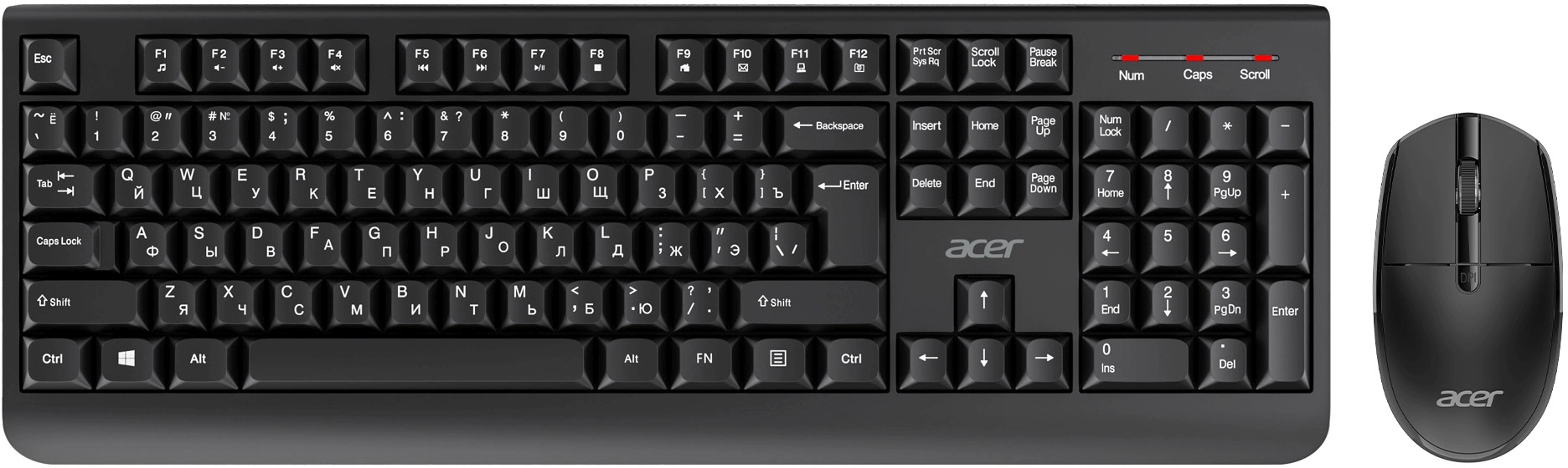 Клавиатура + мышь Acer OCC401 клав:черный мышь:черный USB беспроводная Multimedia (ZL.ACCCC.016)