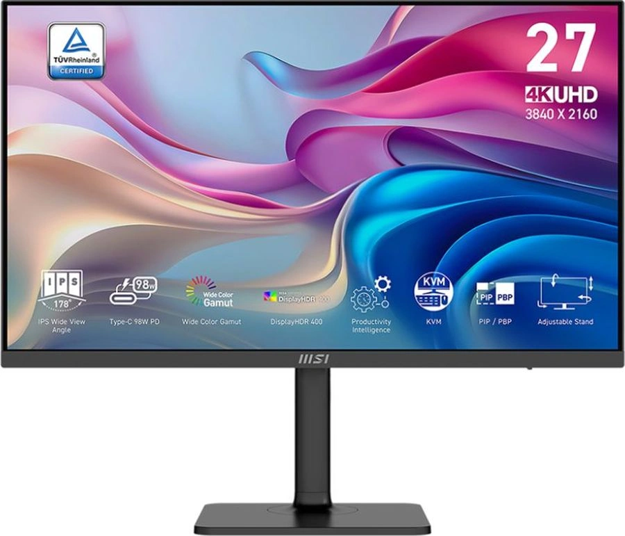 Монитор MSI 27" MD272UPHG черный IPS LED 16:9 HDMI M/M матовая HAS Piv 400cd 178гр/178гр 3840x2160 60Hz DP 4K USB 6.55кг