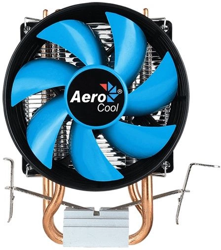Устройство охлаждения(кулер) Aerocool Verkho 2 Dual Soc-AM5/AM4/1200/2066/1700/1851 серебристый/синий 4-pin 15-25dB Al+Cu 120W 370gr Ret