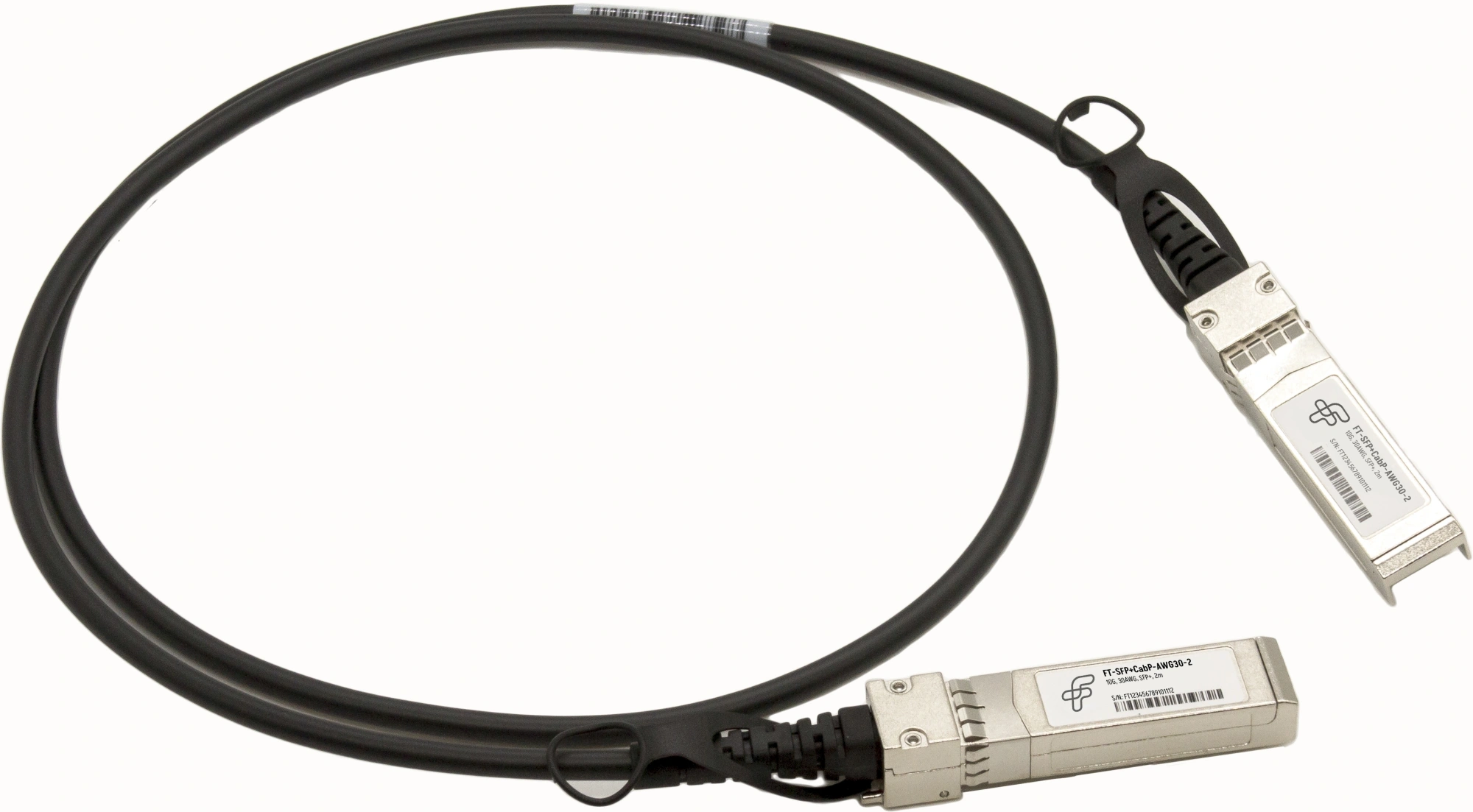 Кабель Future Technologies FT-SFP+CabP-AWG30-2 10Гбит/с UTP 4 пары Cu molded 2м черный SFP+-SFP+