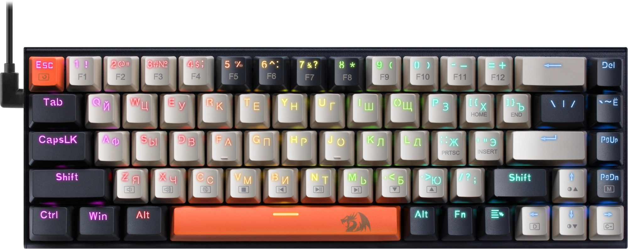 Клавиатура Redragon Ryze механическая черный USB for gamer LED (72603) кабель 1.8м