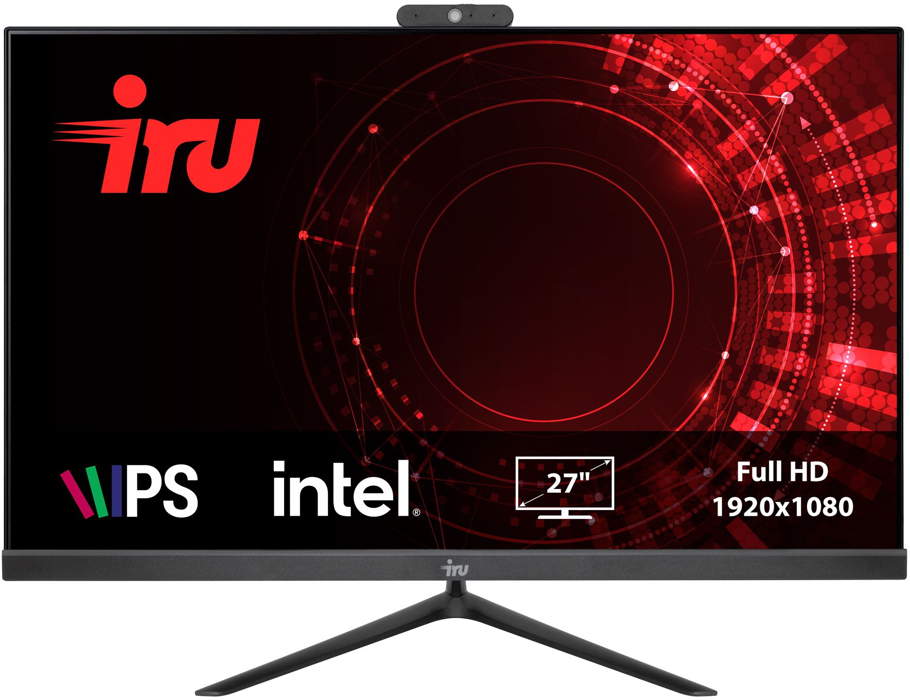 Моноблок IRU Office 27IH5P 27" Full HD i5 11400 (2.6) 8Gb SSD256Gb UHDG 730 FreeDOS GbitEth WiFi BT 120W Cam черный 1920x1080 (RUS)