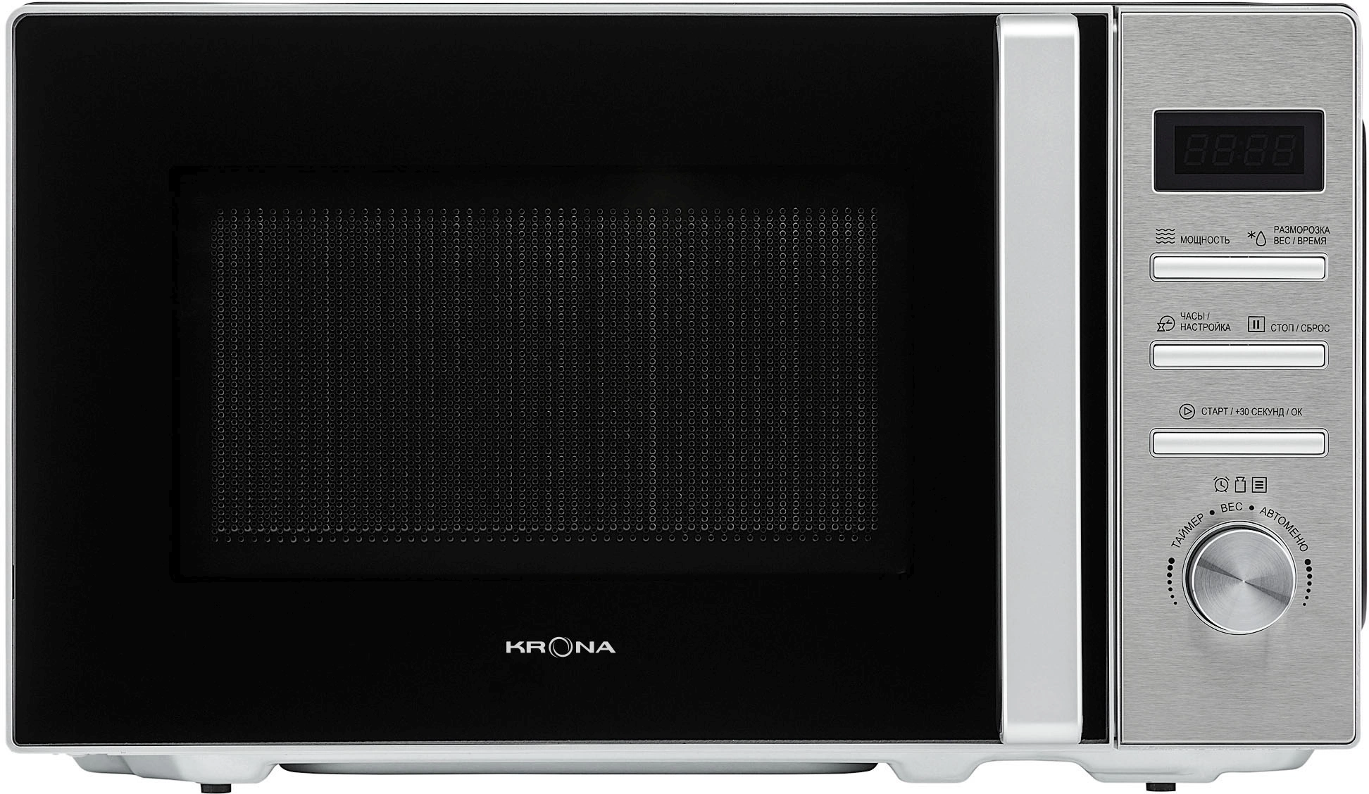 Микроволновая Печь Krona Quantum 44 BL/IX 20л. 800Вт черный/нержавеющая сталь
