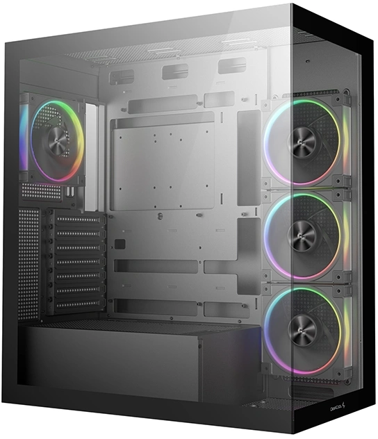Корпус Deepcool CG580 4F V2 черный без БП ATX 6x120mm 4x140mm 2xUSB3.0 audio bott PSU