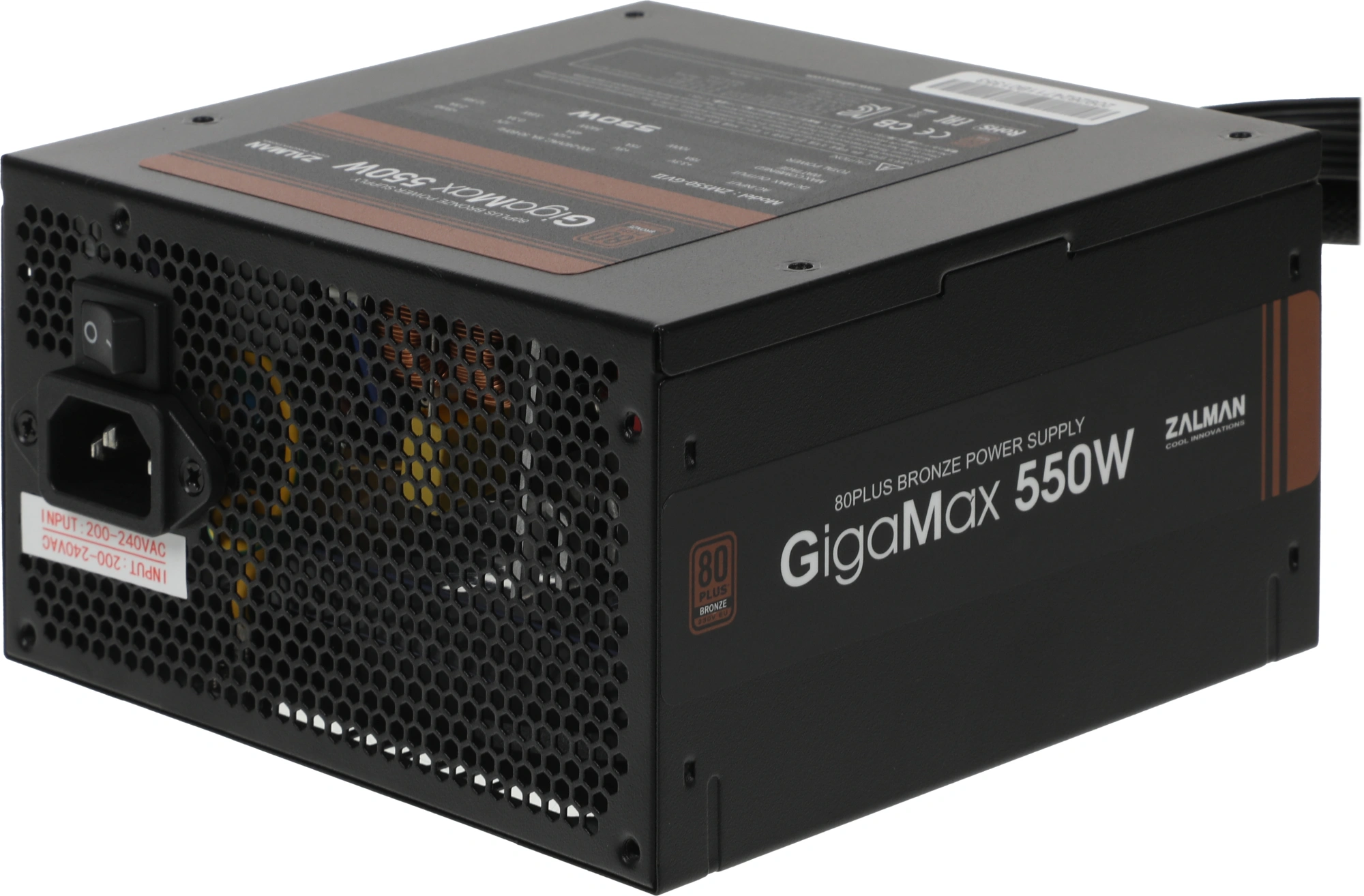 Блок питания Zalman ATX 550W ZM550-GVII 80+ bronze (20+4pin) APFC 120mm fan 5xSATA RTL