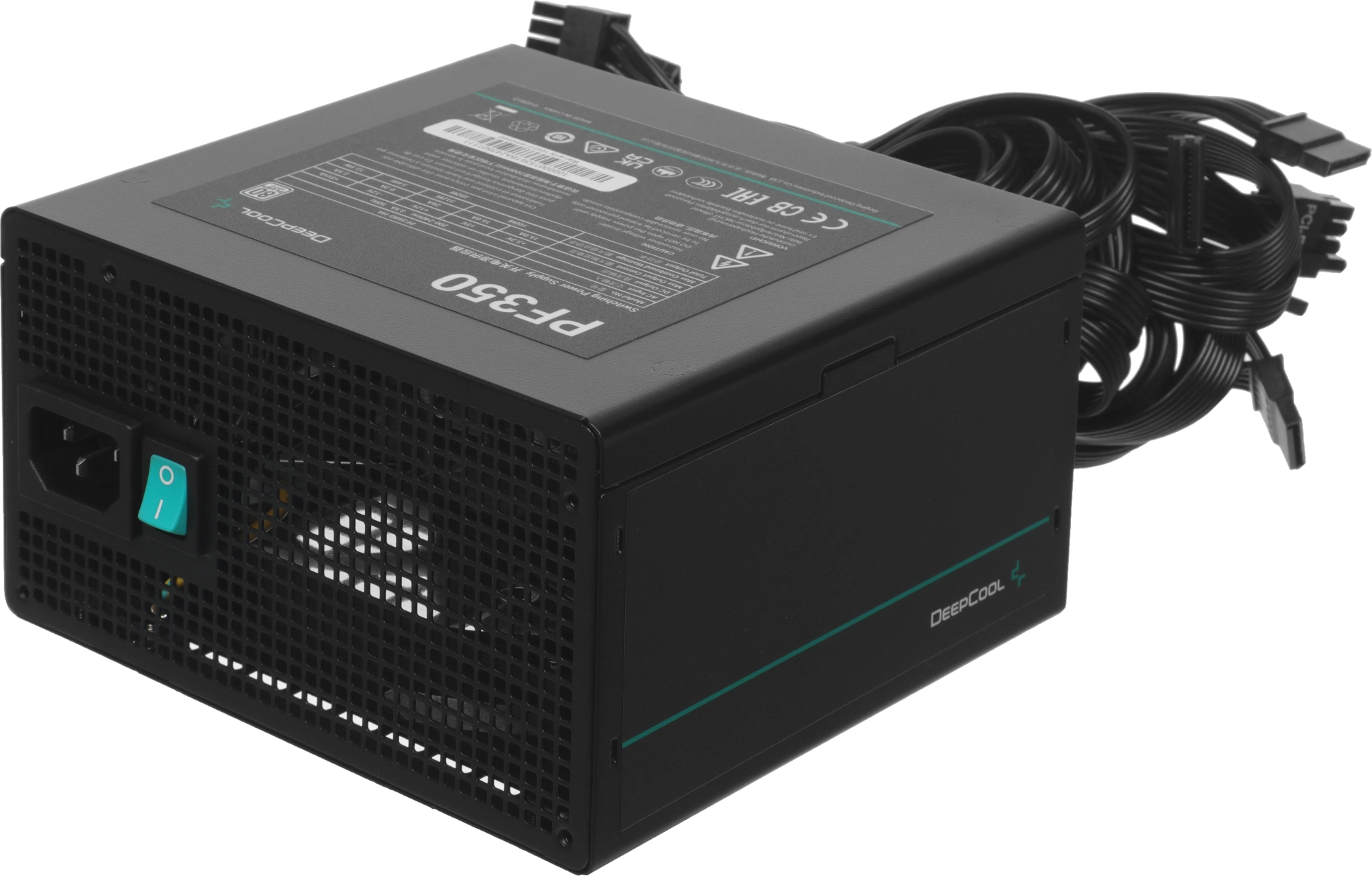 Блок питания Deepcool ATX 350W PF350 80 PLUS WHITE (20+4pin) APFC 120mm fan 6xSATA RTL
