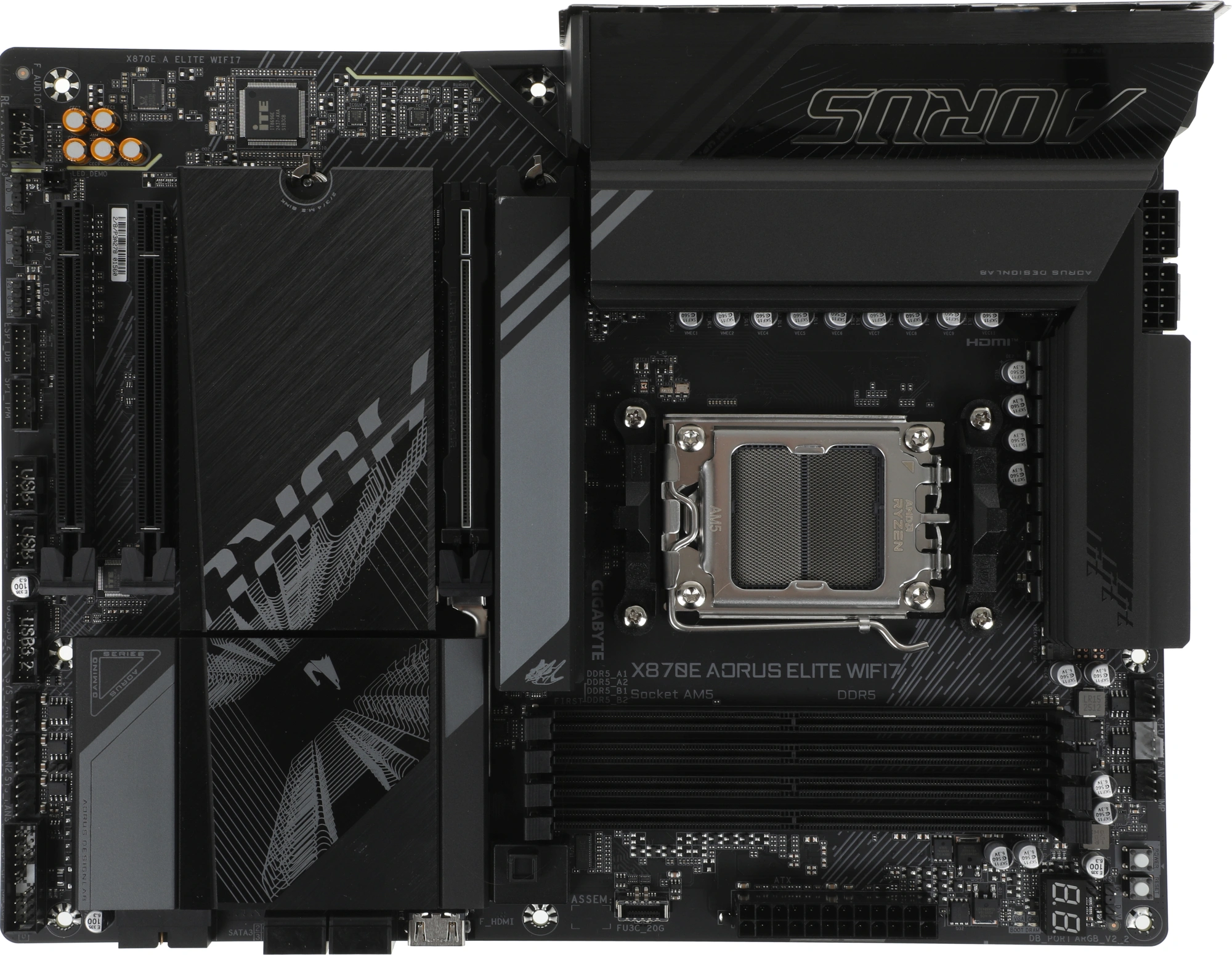 Материнская плата Gigabyte X870E AORUS ELITE WIFI7 Socket AM5 AMD X870E 4xDDR5 ATX AC`97 8ch(7.1) 2.5Gg RAID+HDMI