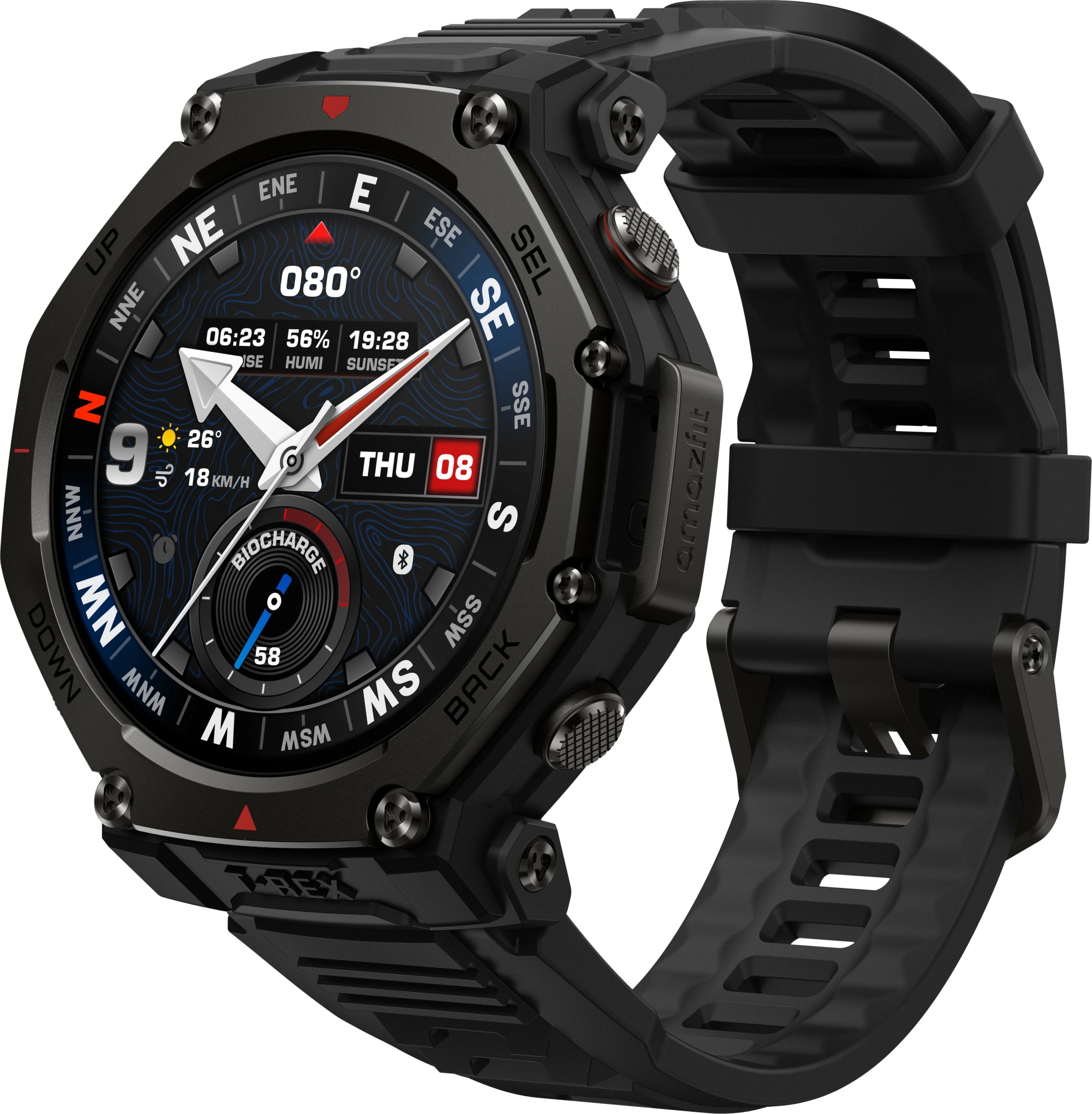 Смарт-часы Amazfit T-rex 3 Pro A2444 48мм 1.5" AMOLED корп.черный рем.черный разм.брасл.:145-210мм (1747201)
