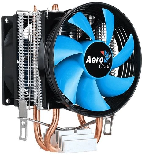 Устройство охлаждения(кулер) Aerocool Verkho 2 Dual Soc-AM5/AM4/1200/2066/1700/1851 серебристый/синий 4-pin 15-25dB Al+Cu 120W 370gr Ret