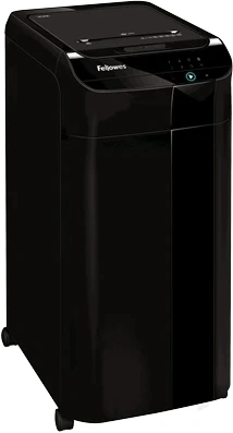 Шредер Fellowes AutoMax 450C черный с автоподачей (секр.P-4) фрагменты 450лист. 68лтр. скрепки скобы пл.карты CD