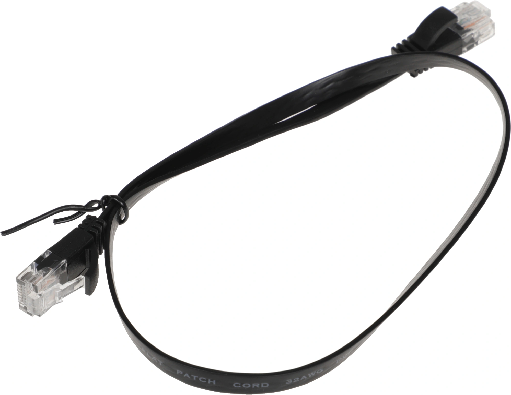 Патч-корд Buro Flat 10Гбит/с UTP 4 пары cat.6 Cu molded 0.5м черный RJ-45 (m)-RJ-45 (m) (BU-C6-FLAT-0.5M-B)