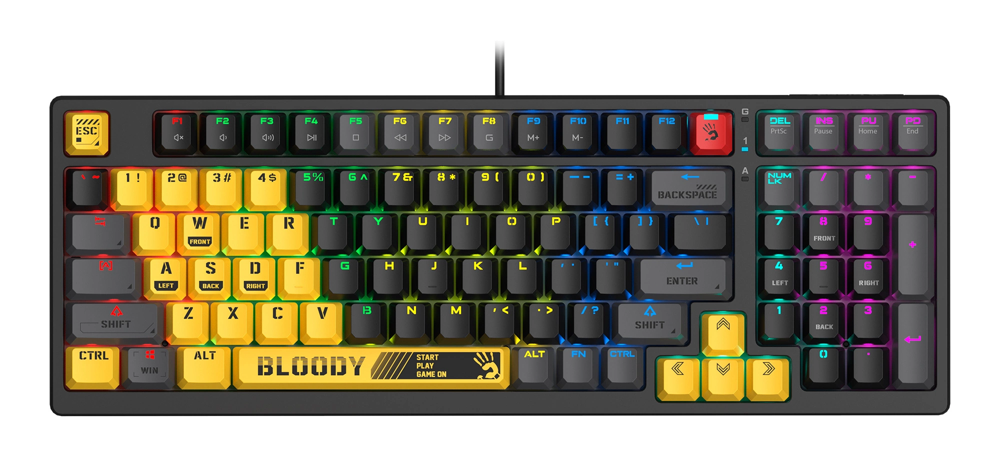 Клавиатура A4Tech S98 механическая желтый USB for gamer LED (SPORTS LIME) кабель 1.8м