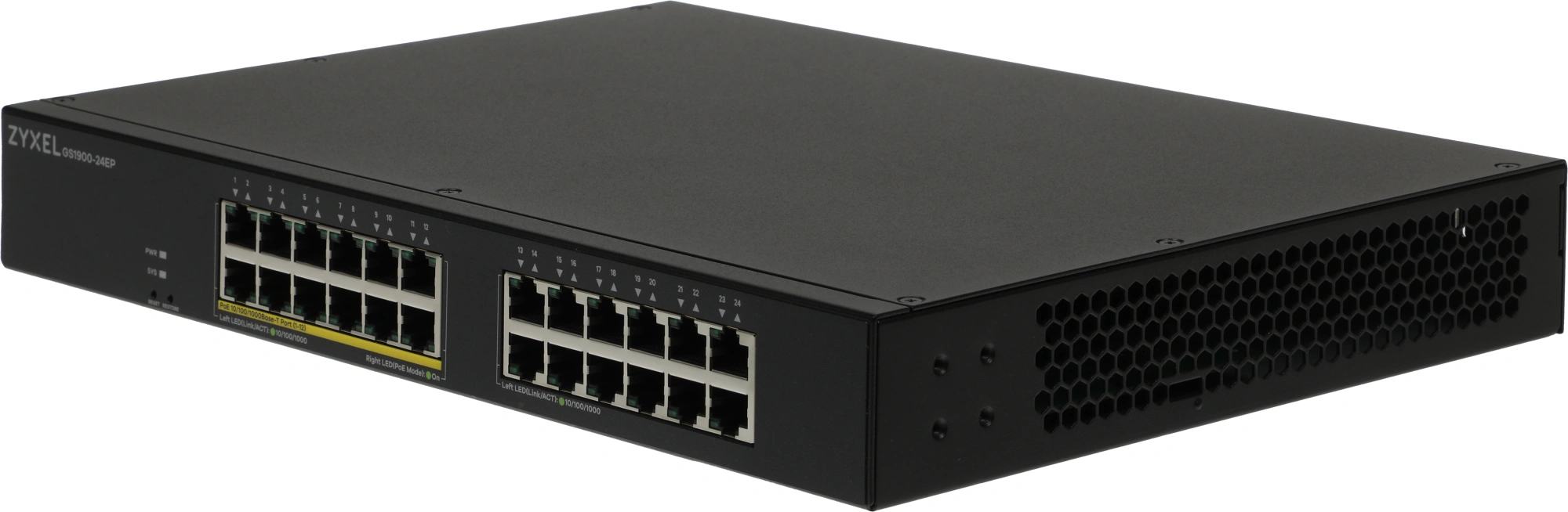 Коммутатор Zyxel GS1900-24EP-EU0101F (L2) 24x1Гбит/с 12PoE+ 130W управляемый