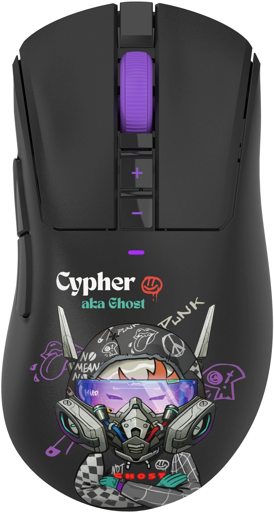 Мышь A4Tech Bloody R73 Ultra Duo черный/рисунок оптическая 20000dpi беспров. USB/USB-C 7but (R73 ULTRA DUO CYPHER GHOST)