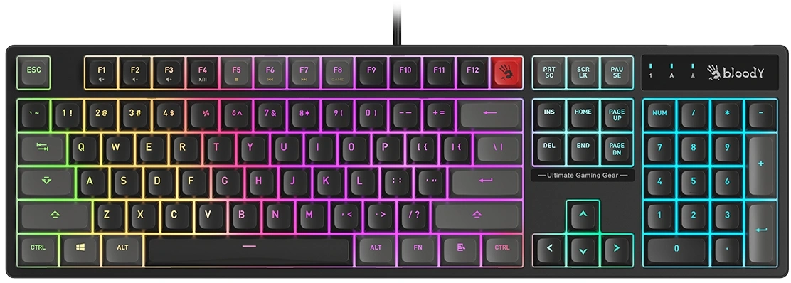 Клавиатура A4Tech Bloody B230N черный USB Multimedia for gamer LED (B230N)