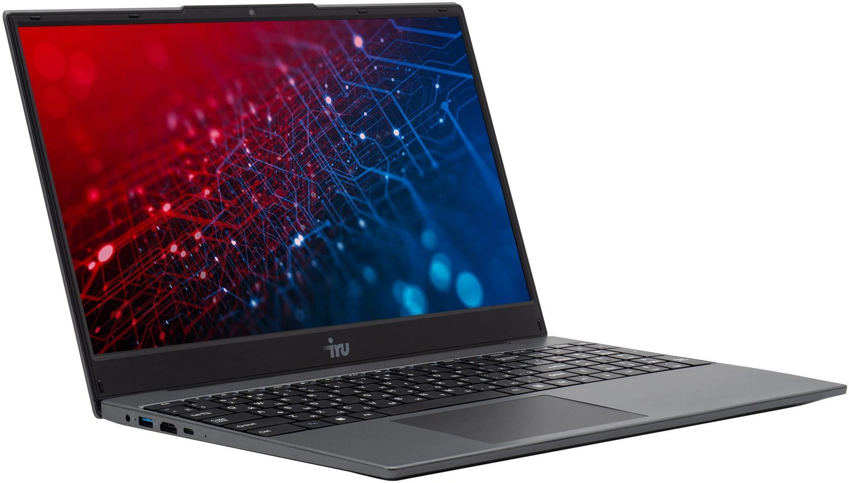 Ноутбук IRU Калибр 15PH Ryzen 5 5500U 8Gb SSD512Gb AMD Radeon Graphics 15.6" IPS FHD (1920x1080) FreeDOS black WiFi BT Cam 4350mAh (2054001)