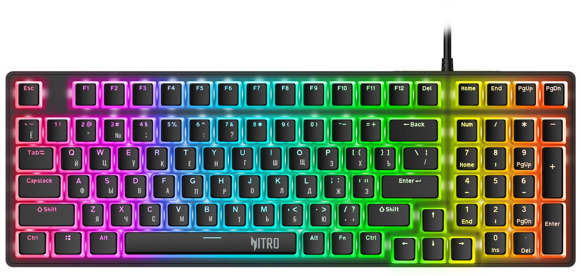 Клавиатура Acer OKW303 механическая черный/серый USB for gamer LED (ZL.KBDCC.01D) кабель 1.8м
