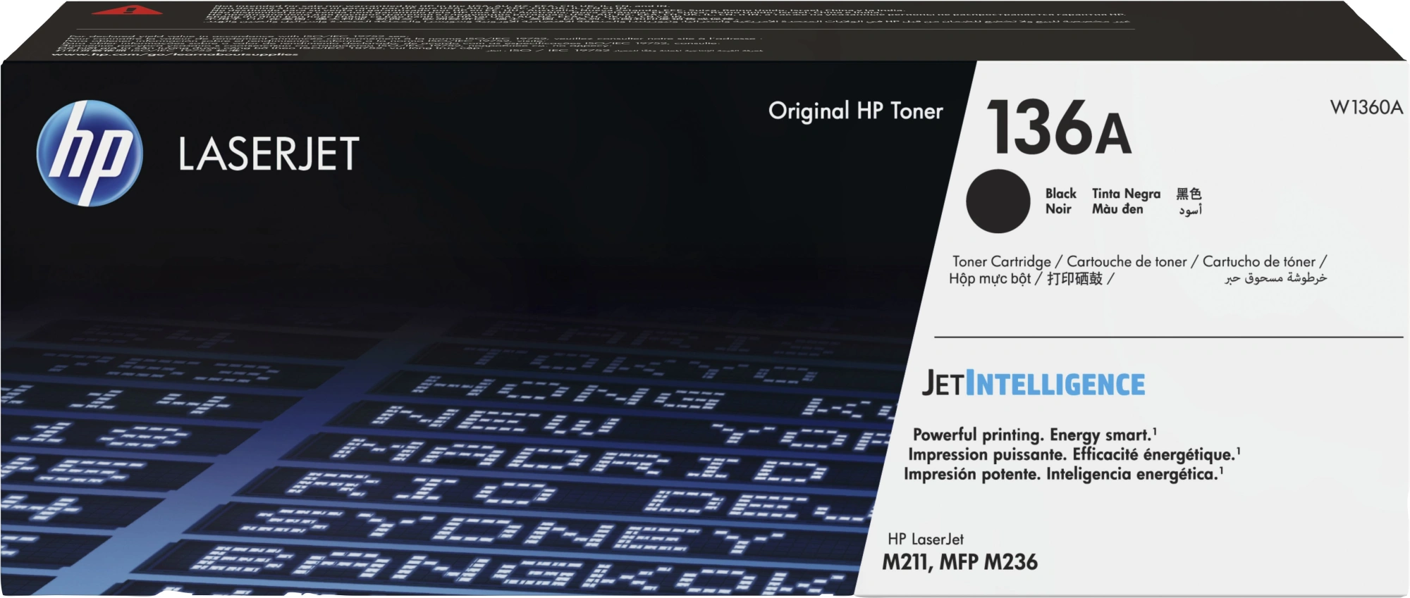 Картридж лазерный HP 136A W1360A черный бар.в компл. (1150стр.) для HP LJ M211d/MFP M236
