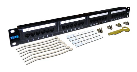 Патч-панель Lanmaster TWT-PP24UTP/6 19" 1U 24xRJ45 кат.6 UTP