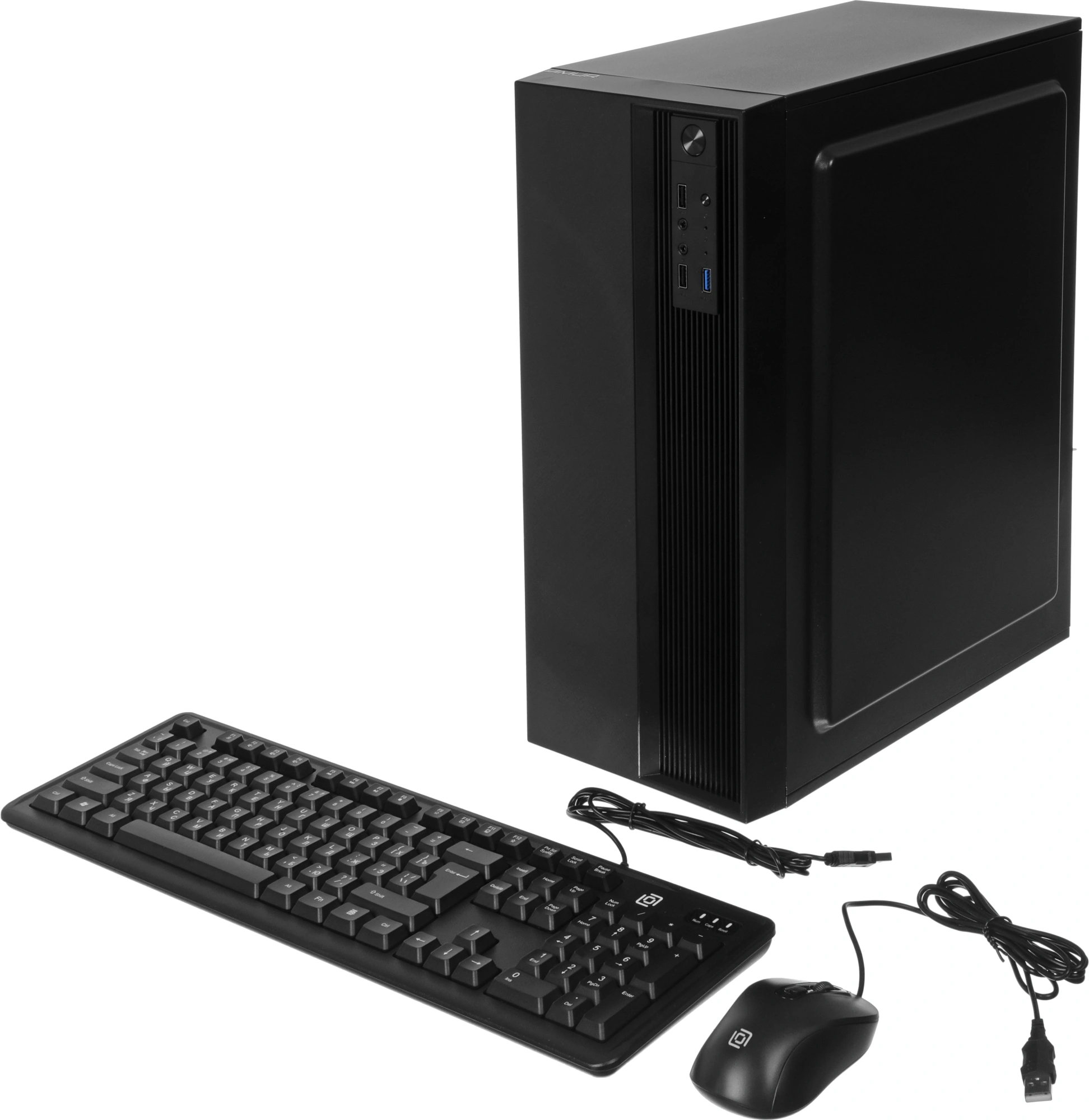 ПК Amur Нарвал A5A12 MT Ryzen 5 3400G (3.7) 8Gb SSD256Gb Vega 11 FreeDOS GbitEth 400W мышь клавиатура черный (RUS) (2139459)