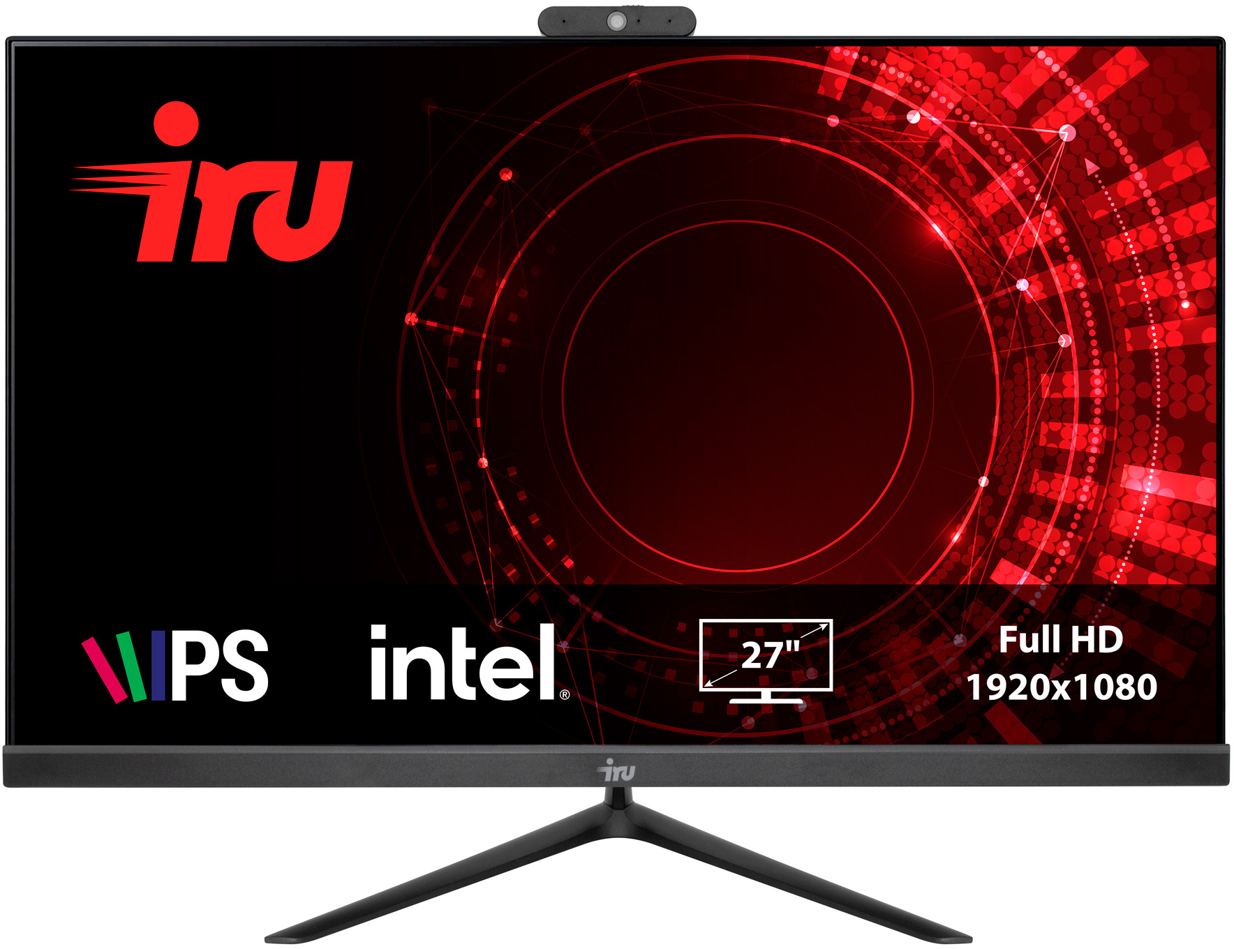 Моноблок IRU Office 27IH5PA 27" Full HD i5 11400 (2.6) 16Gb SSD1Tb UHDG 730 CR FreeDOS GbitEth WiFi BT 120W Cam черный 1920x1080 (RUS)