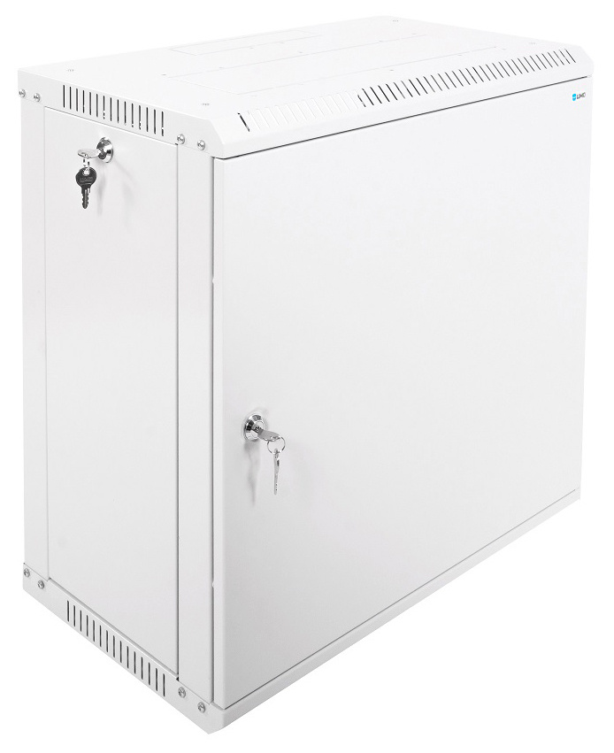 Шкаф коммутационный ЦМО ШРН-ЭКОНОМ (ШРН-Э-12.350.1) настенный 12U 600x350мм пер.дв.металл направл.под закл.гайки 85кг серый 300мм 15.39кг 180град. 608мм IP20 сталь