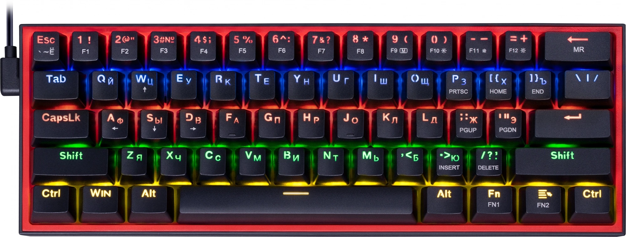 Клавиатура Redragon Fizz механическая черный USB Multimedia for gamer LED (72595) кабель 1.8м
