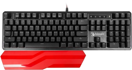 Клавиатура A4Tech B975 механическая черный USB Multimedia for gamer LED (подставка для запястий) кабель 1.8м