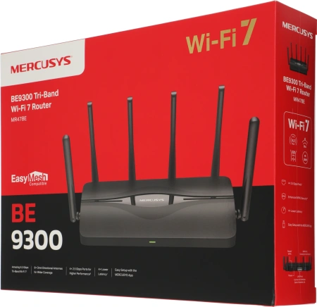 Роутер беспроводной Mercusys MR47BE BE9300 10/100/1000/2500BASE-T черный