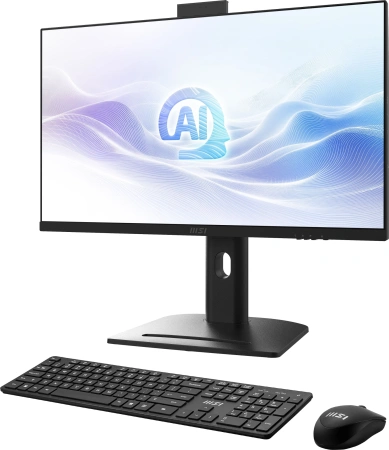 Моноблок MSI Modern AM273QP AI 1UM-086RU 27" WQHD Core Ultra 7 155H (1.4) 32Gb SSD1Tb Graphics CR Windows 11 Pro 2.5xGbitEth WiFi BT 150W клавиатура мышь Cam черный 2560x1440