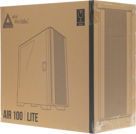 Корпус Montech Air 100 Lite черный без БП mATX 6x120mm 4x140mm 1xUSB2.0 2xUSB3.0 audio bott PSU