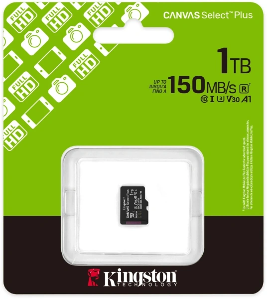 Флеш карта microSDXC 1TB Kingston SDCS3/1TBSP Canvas Select Plus V30 A1 w/o adapter