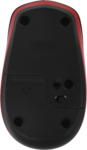 Мышь Logitech M190 черный/красный оптическая 1000dpi беспров. USB 2but (910-005926)