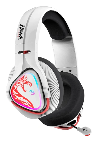 Наушники с микрофоном A4Tech Bloody MR720 белый/красный мониторные BT/Radio оголовье (MR720 NARAKA)