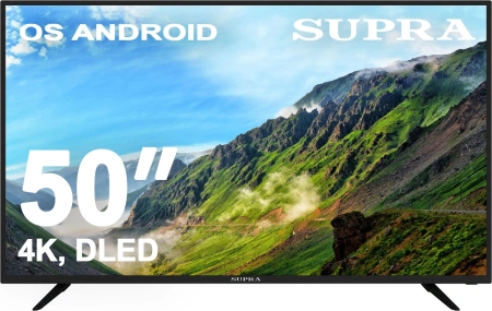 Телевизор LED Supra 50" STV-LC50ST0045U черный 4K Ultra HD 60Hz DVB-T DVB-T2 DVB-C DVB-S DVB-S2 USB WiFi Smart TV (RUS)