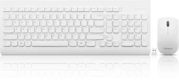 Клавиатура + мышь Lenovo 510 клав:белый мышь:белый USB беспроводная BT (GX31F38001)