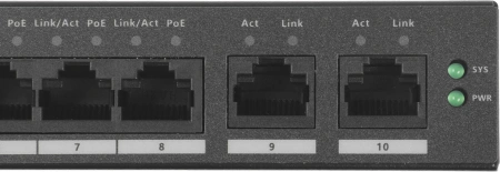Коммутатор Dahua DH-CS4010-8GT-110 (L2) 10x100Мбит/с 8PoE 110W управляемый